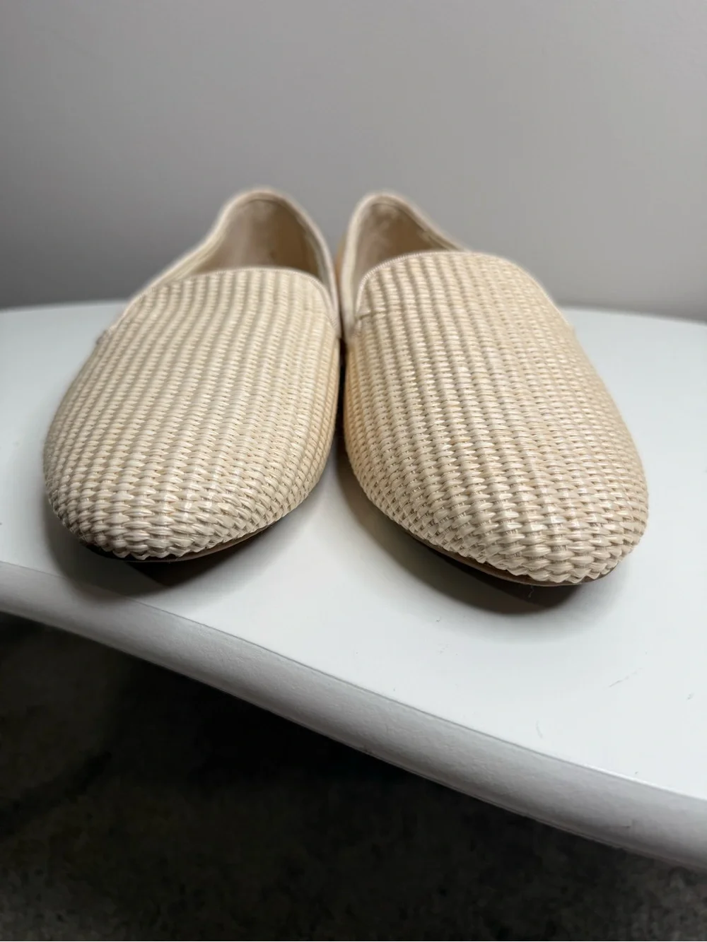 Birdies Cream Woven Slip-On Loafers